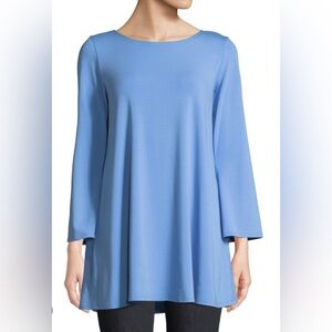 EILEEN FISHER BlueBird Signature Viscose Jersey Wide Sleeve Ballet Neck Tunic SM